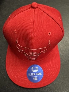 Chicago Bulls Red Flatbill Ultra Game Cromo Snapback Hat - TALLA: OSFA NUEVO CON ETIQUETAS - Imagen 1 de 6