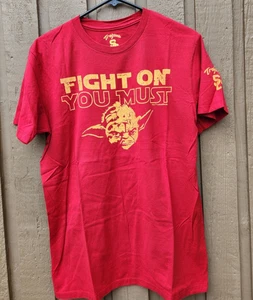 USC Star Wars YODA T-Shirt Red Trojans Short Sleeve Shirt Fight On Cotton Med - Picture 1 of 7
