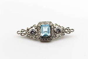SPILLA CRISTALLO STRASS ARGENTO VINTAGE - Foto 1 di 3