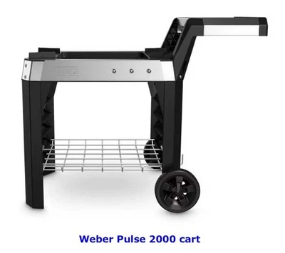 New Weber Pulse 2000 Electric Grill Black Rolling Cart w/Foldable Table FreeShip - Image 1 of 3