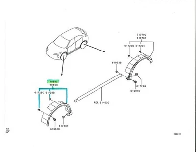 Arco de rueda delantera moldeado original 7400A713 Foto 1 de 2