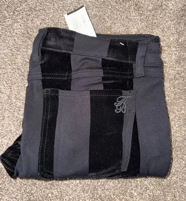 NWT Frankie B Women’s Black Striped Low Waist Skinny Pants Jeans Size 29 USA - Image 1 of 4