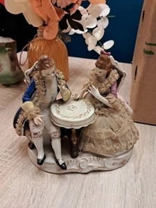 ROMÁNTICO encaje UNTERWEISSBACH? FIGURA DE PORCELANA DE UN HOMBRE Y MUJER sin marcas - Imagen 1 de 15