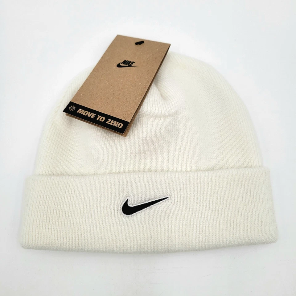 Nike Terra Short Cuff Cuffed Beanie Hat White Adult One Size HF0189-100