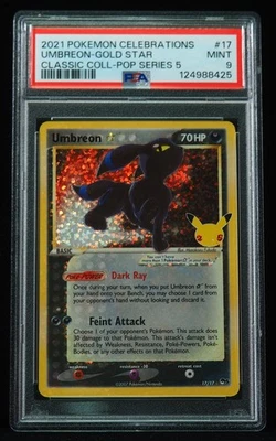 Umbreon-Gold Star 17 PSA Mint 9 Classic Collection Pop Series 5 Pokemon Card - Image 1 of 3