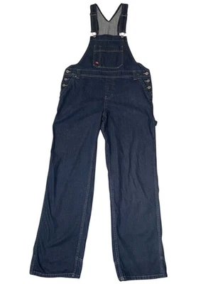 Dickies女式M背带裤围兜深靛蓝牛仔实用工作服 — 第 1/4 张图片