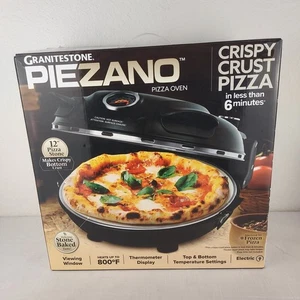 Granitestone Piezano Black Crispy Crust Corded Electric Pizza Maker Peels Stone - Picture 1 of 14