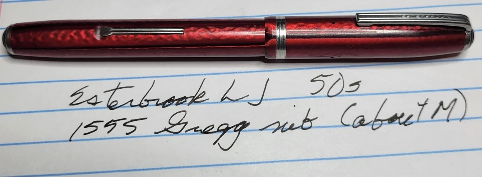 Esterbrook Rojo LJ con 1555 Gregg Plumín (aquigrafía) Foto 1 de 4