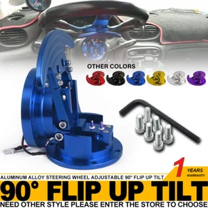 Steering Wheel 90° Flip Up Quick Release Hub Adapter Body Snap Off Boss Kit Blue - Bild 1 von 11