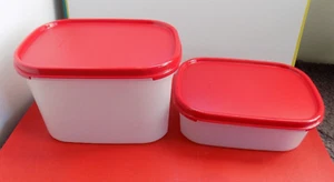 2 Tupperware Modular Mates Mini Rectangle #1 ~ 3 1/2 Cups & #2 - 8 Cups Exc. - Picture 1 of 14