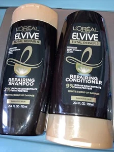 L'Oreal Paris Elvive Total Repair 5 Repairing Shampoo and Conditioner Set 25.4oz - Picture 1 of 11