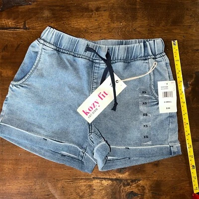 Nuevos Pantalones Cortos YMI Talla X-pequeños XS Calce Acogedor Tejido Denim Lavado Medio Azul Puños Foto 1 de 4