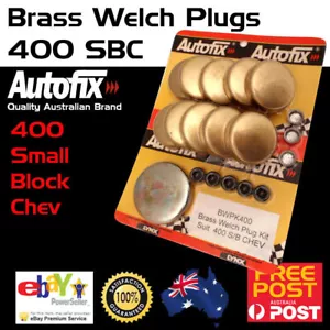 New Small Block Chev 400 Brass Welch Welsh Freeze Core Plug Set Gallery Kit - Picture 1 of 3