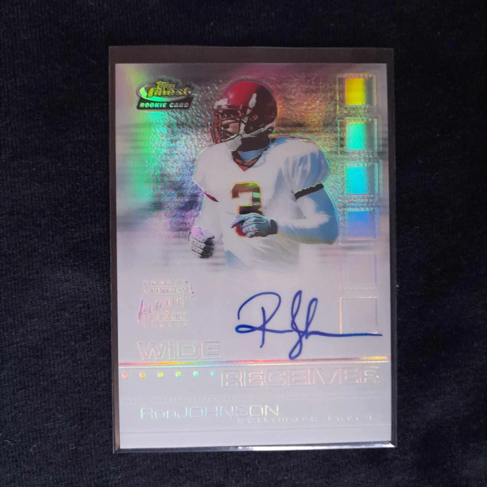 2002 Topps Finest Refractor Auto Ron Johnson RC Rookie /175 #130 Ravens - Image 1 of 2