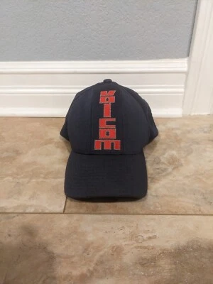 Volcom Spell out Logo Fitted Flexfit Cap Hat Navy Blue  - Image 1 of 4