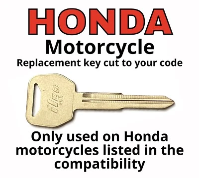 Llave de repuesto para llaves de moto Honda cortada a código N00-N99 P00-P99 todo metálico Foto 1 de 4