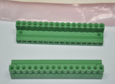 Lot of 2 NEW Tyco / TE / AMP 1-796640-6 Terminal Block Right Angle Plug 16 Pos - Image 1 of 3