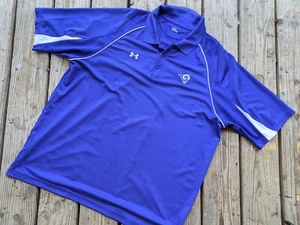 St. Louis Los Angeles Rams Under Armour Blue Polo Shirt NFL Size XXL - Picture 1 of 8