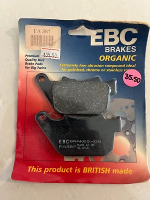 Nuevas pastillas de freno orgánicas EBC FA387 Harley Sportster 1200 hierro 883 cuarenta y ocho Foto 1 de 2