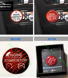 ROT Carbon Look Start Stop Knopf Button Cover passend für Ford Mustang VI GT - Bild 1 von 7
