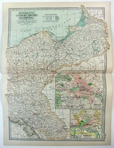 Eastern Germany - Original 1902 Map by The Century Company. Antique - Picture 1 of 3