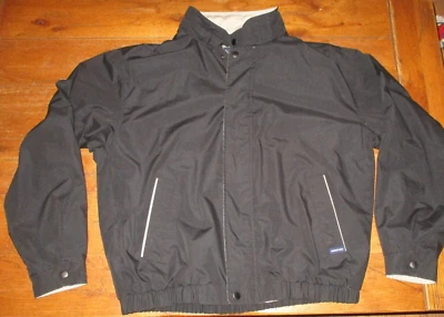 Jaqueta corta-vento clássica vintage somente membros masculina GG longa preta bronzeada 28593 - Imagem 1 de 4