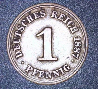 1887 F German Empire 1 Pfennig - Image 1 of 2