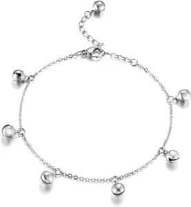 Stainless Steel Gold Rose Gold Plated Bells Chain Beach Anklets Foot Jewelry Adj - Picture 1 of 6