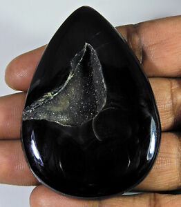 BIG SIZE!! 43X53X6MM Natural Onyx Window Druzy Agate Geode Cabochon Gemstone