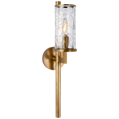 ANTIGUO APLIQUE DE PARED DE LATÓN BRUÑIDO KELLY WEARSTLER 1LT, 4" Foto 1 de 4