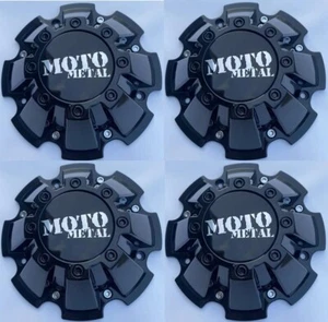 4 Pack USED M793BK01 Moto Metal 962 Gloss Black Wheel Rim Center Cap M-793 - Picture 1 of 1
