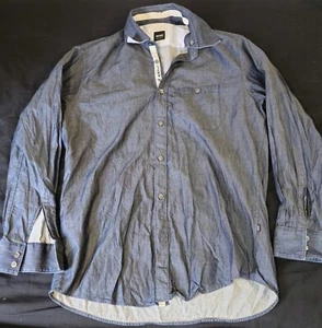 Hugo Boss Regular Fit Gray Button Up Long Sleeve Shirt Mens Size Medium Like New - Picture 1 of 12