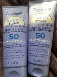 (Set bestehend aus 2) Coppertone Jeder Ton Sonnenschutz LSF 50 - 7,0 Unzen pro Stück - EXP 11/24 - Bild 1 von 1
