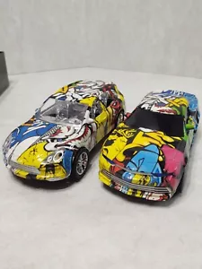 Unbranded Graffiti Plastic Cars Lot Of Two Pre-owned As Is - Picture 1 of 10