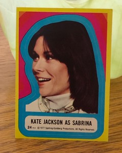 Charlie's Angels Sticker #24 Kate Jackson Sabrina Duncan Trade Card 1977 Vintage