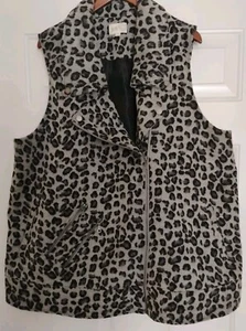 JOLT Black & Gray Animal Print Sleeveless Women's Jacket Size 3X - Picture 1 of 17