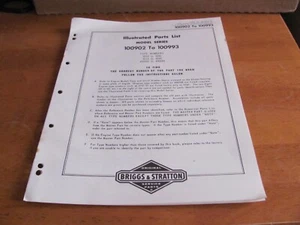 Briggs and Stratton MS-4472-97 Illust. Parts List Models 100902-100993 - Picture 1 of 5