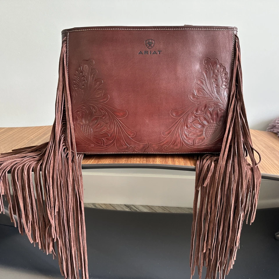 Ariat Western Womens Tote Bag Fringe Floral Concealed Carry Brown A770009302