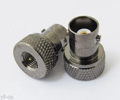 50x Black BNC Female to SMA Male Disc RF Coaxial Connector Adapter Nickel Plated - Image 1 of 2