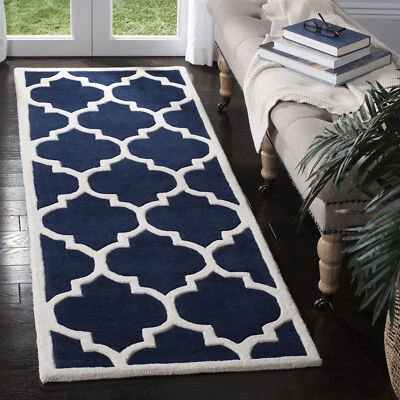 Safavieh Chatham DARK BLUE / IVORY 2'-3" X 19' Runner - CHT733C-219 - Image 1 of 3