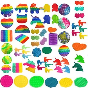 TIK Tok Fidget Toys Sensory Fidget Toys Push Popping Bubble Toy Stress Anxiety - Picture 1 of 84