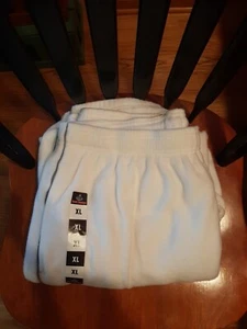 Fußspind weiß mit grauen Nadelstreifen Plüschjogginghose brandneu mit Etikett XL - Bild 1 von 12