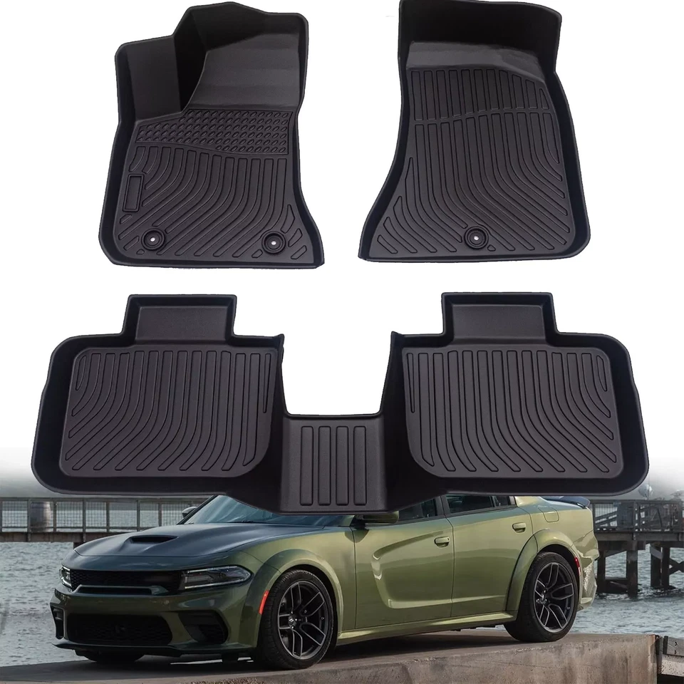 Floor Mats Liners for 2011-2023 Dodge Charger/Chrysler 300 RWD TPE All Weather Foto 1 de 4