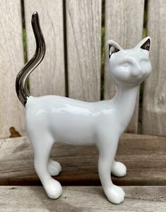 Vtg Moline Ceramics Sleek Minimalist CAT Milly Figurine Sculpture England MCM - Picture 1 of 15