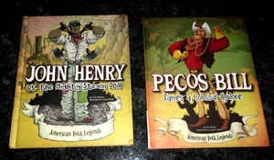 AMERICAN FOLK LEGENDS - JOHN HENRY - PECOS BILL - SET OF 2 - CHILDREN'S BOOKS - Picture 1 of 11