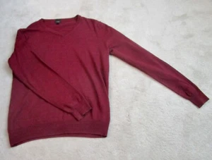 J. CREW Maglione Uomo Slim Scollo V Marrone Taglia Large - Foto 1 di 2