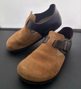 Zoccoli scarpe basse BIRKENSTOCK LONDON cammello marrone scuro stretti taglia 38 JP 24,5 cm - Foto 1 di 10