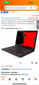 Lenovo Thinkpad L480 14-inch Anti-Glare LED Backlight HD Business Laptop (Intel - Picture 1 of 2