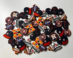 HOUSTON ASTROS BASEBALL SHOE CHARMS TEXAS SPORT 50 BUNDLE FITS SHOES W/HOLES - Picture 1 of 1