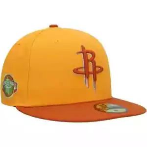 Houston Rockets Hat Gold Rust Orange New Era 59Fifty Fitted Size 7 3/4 - Picture 1 of 4